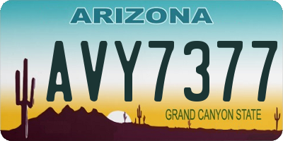 AZ license plate AVY7377