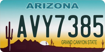 AZ license plate AVY7385