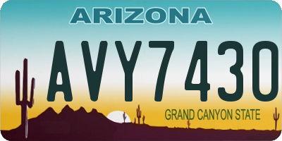 AZ license plate AVY7430