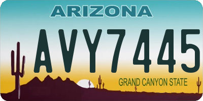 AZ license plate AVY7445