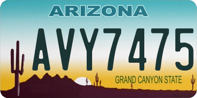 AZ license plate AVY7475