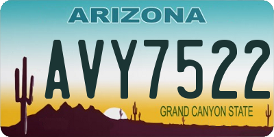 AZ license plate AVY7522