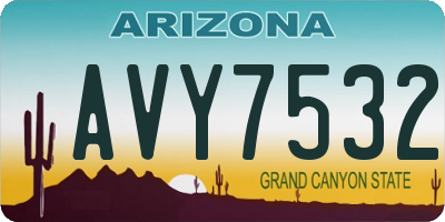 AZ license plate AVY7532