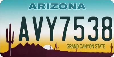 AZ license plate AVY7538