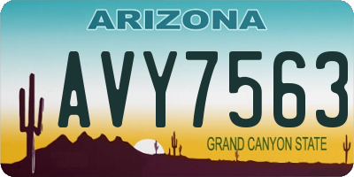 AZ license plate AVY7563