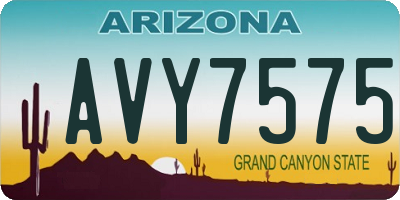 AZ license plate AVY7575