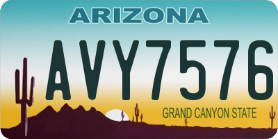 AZ license plate AVY7576
