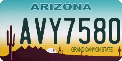 AZ license plate AVY7580