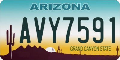 AZ license plate AVY7591