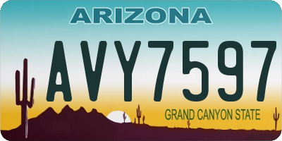 AZ license plate AVY7597