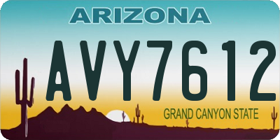 AZ license plate AVY7612