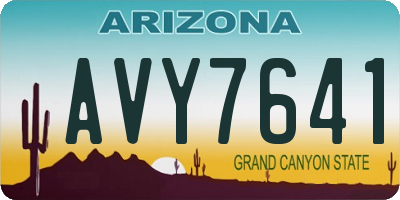AZ license plate AVY7641