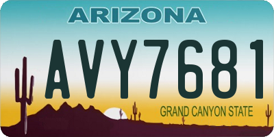 AZ license plate AVY7681