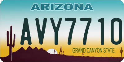AZ license plate AVY7710