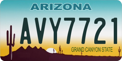 AZ license plate AVY7721