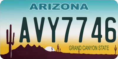 AZ license plate AVY7746