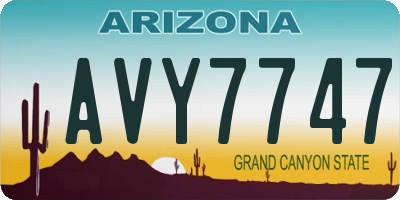 AZ license plate AVY7747
