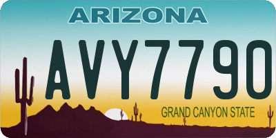 AZ license plate AVY7790