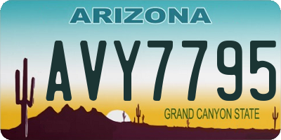 AZ license plate AVY7795