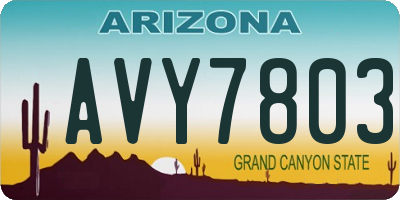 AZ license plate AVY7803