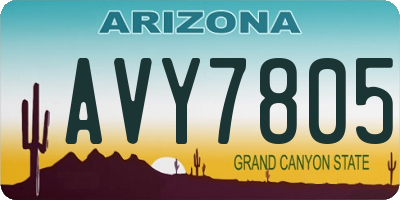 AZ license plate AVY7805