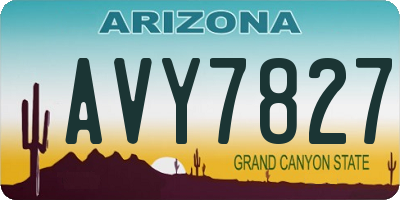 AZ license plate AVY7827