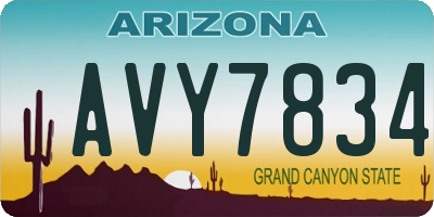 AZ license plate AVY7834