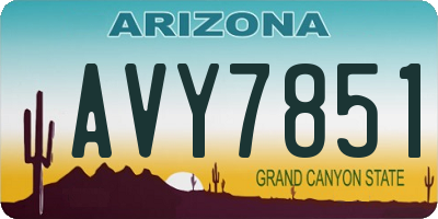 AZ license plate AVY7851