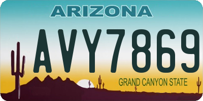 AZ license plate AVY7869