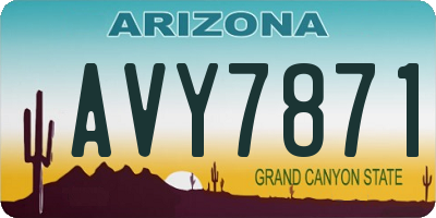 AZ license plate AVY7871