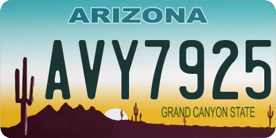 AZ license plate AVY7925