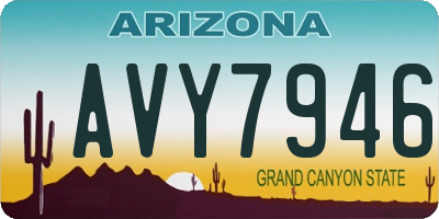 AZ license plate AVY7946