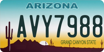 AZ license plate AVY7988