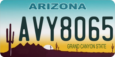 AZ license plate AVY8065