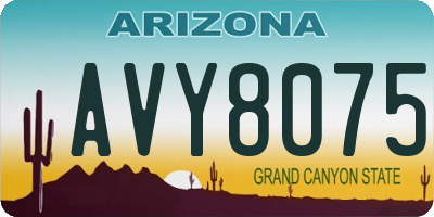 AZ license plate AVY8075