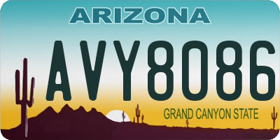 AZ license plate AVY8086