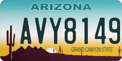 AZ license plate AVY8149