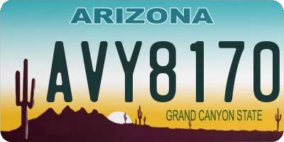 AZ license plate AVY8170