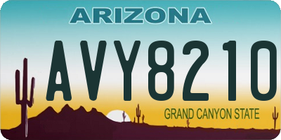 AZ license plate AVY8210