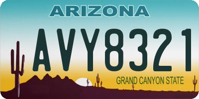 AZ license plate AVY8321