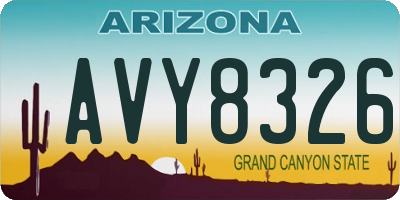 AZ license plate AVY8326