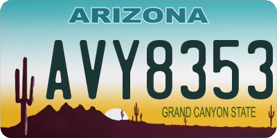 AZ license plate AVY8353