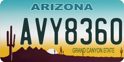 AZ license plate AVY8360