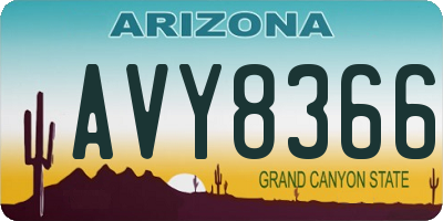 AZ license plate AVY8366
