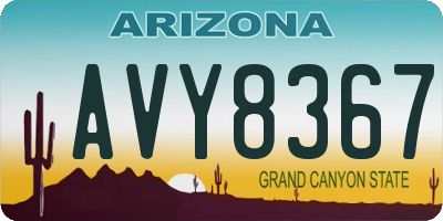 AZ license plate AVY8367
