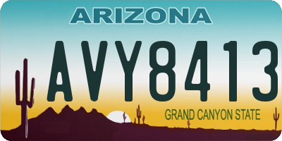 AZ license plate AVY8413