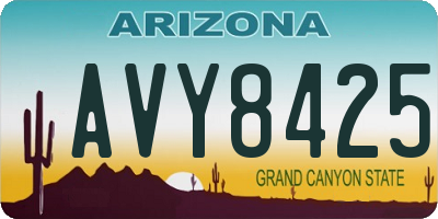 AZ license plate AVY8425