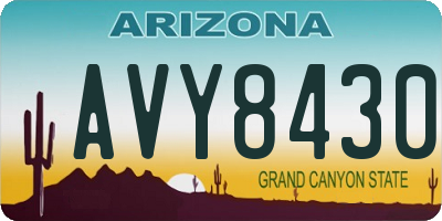 AZ license plate AVY8430