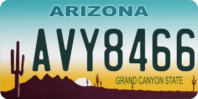 AZ license plate AVY8466