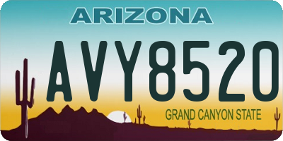 AZ license plate AVY8520